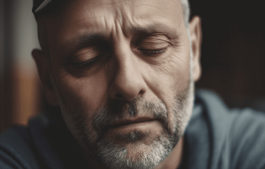 피곤한 중년 남성|출처: 미드저니