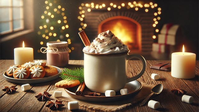 스트레스를 받고 기름진 음식을 먹었을 때 코코아 한 잔을 마시면 혈관 손상 등 부작용을 막을 수 있다는 연구 결과가 나왔다ㅣ출처: DALL·E