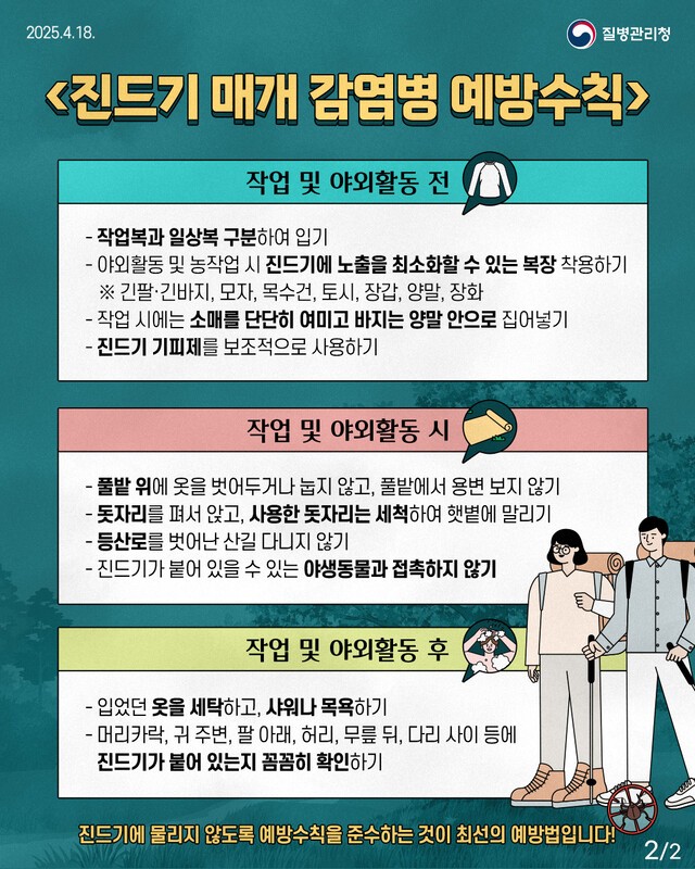 중증열성혈소판감소증후군(SFTS) 예방법 포스터｜출처: 질병관리청