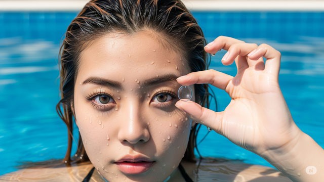 물놀이 시, 렌즈 착용은 감염병 위험이 있어 주의해야 한다|출처: Gemini