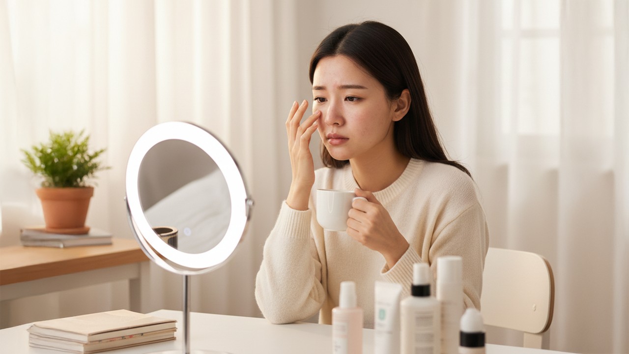 카페인의 이뇨작용으로 피부 수분이 부족해지면 염증이 더 쉽게 생길 수 있다｜출처: Gemini