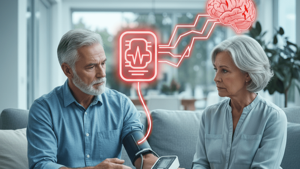 고혈압 발병 시 예상보다 뇌 손상이 빨리 진행될 수 있다는 연구 결과가 나왔다|출처: AI 이미지 생성