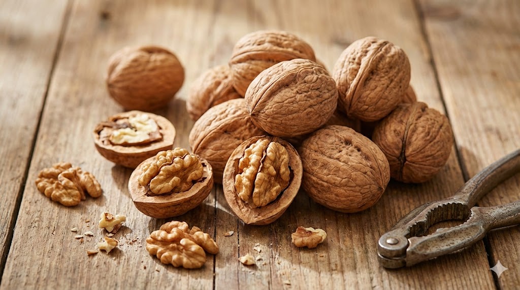 호두는 오메가-3(ALA)와 불포화지방이 풍부해 뇌·심혈관 건강에 도움이 될 수 있다｜출처: Gemini 생성