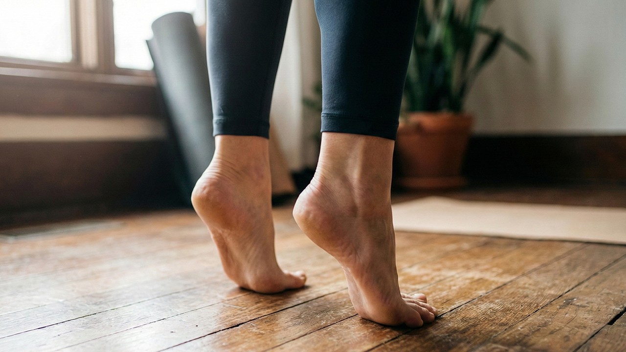 뒤꿈치 들기 운동은 종아리 근육을 강화할 수 있다|출처: Gemini