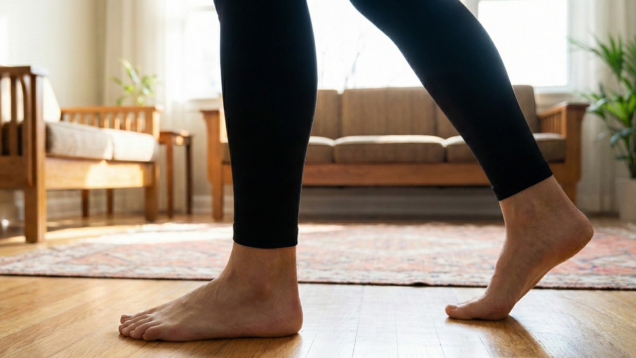 앞뒤로 발을 내딛는 동작을 반복하면 움직이는 상태에서 균형을 조절하는 능력을 기를 수 있다|출처: Gemini