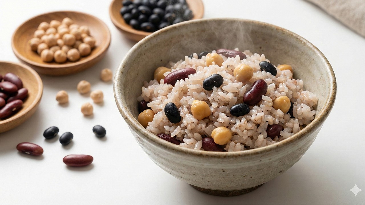 통조림 콩보다 직접 익힌 콩의 칼륨 함량이 높은 편이다|출처: Gemini 생성