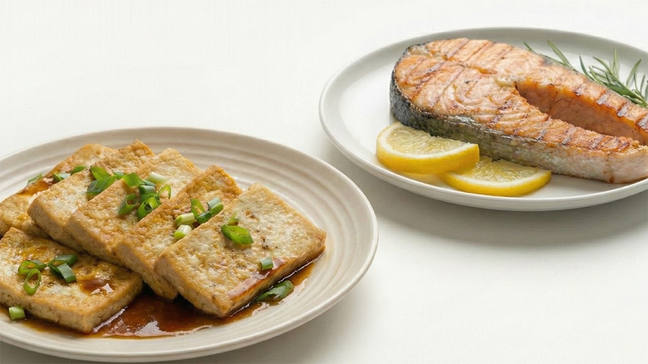 적색육을 생선이나 두부로 대체하면 칼륨 섭취를 늘릴 수 있다|출처: Gemini 생성